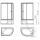 Domani-Spa 120х80 см Delight Slim D128 high L, сатин-матированный стекло, профиль белый, поддон высокий