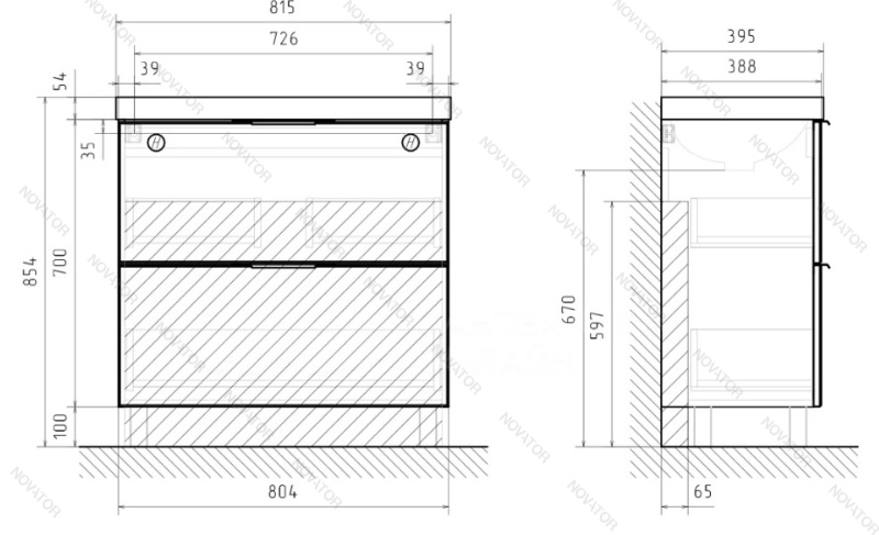 Volna Геометри 80.2Я tnGEOMETRY80.2Y-07, графит, 80 см