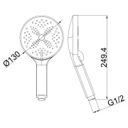 Душевая насадка, 3 режима Otgon P25230YB, белый матовый