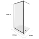 Galletta 120х90 см CP-001-1200 BT, 310 120SQ, прозрачное стекло, профиль черный, с поддоном
