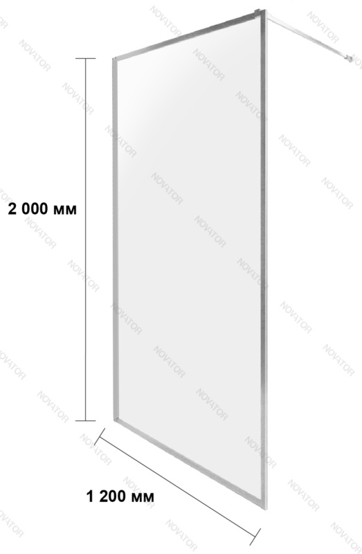 Galletta 120 см CP-001-1200, прозрачное стекло, профиль серебряный, без поддона