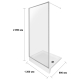 Galletta 120 см, CP-001-1200, 310 120SQ, прозрачное стекло, профиль серебряный, с поддоном