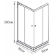 Galletta 90х90 см, 310 90SQ-BT-01, 90SQ, прозрачное стекло, профиль черный, с поддоном