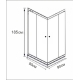 Galletta 90х90 см, 310 90Q-W-BT-01, прозрачное стекло, профиль черный, без поддона