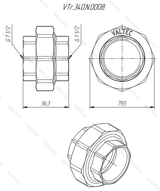 Valtec 340, никель, вр-вр, 11/2"