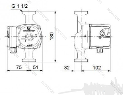 Grundfos 98367575 UPS 25-40, 180 мм