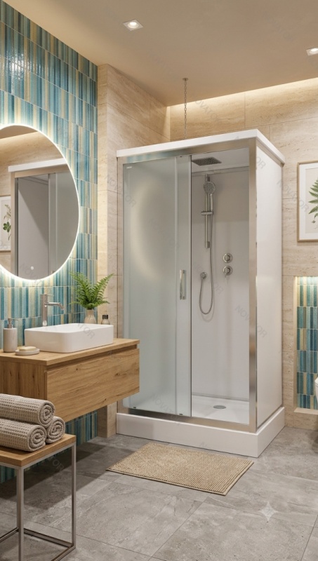 Galletta 120х90 см, 6002007, прозрачное стекло, профиль хром, поддон низкий
