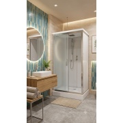 Galletta 120х90 см, 6002007, прозрачное стекло, профиль хром, поддон низкий