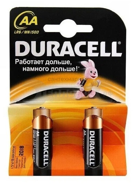 Купить Duracell Basic AA, 1.5V LR06, 2шт в интернет-магазине Тепловоз