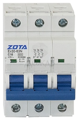 Купить Zota Ev30-63N 3P 6kA 16A C в интернет-магазине Дождь