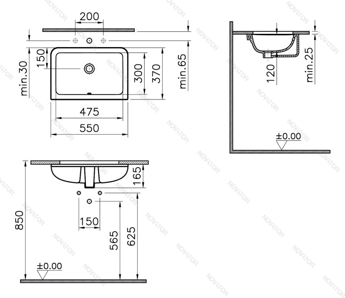 Vitra S20 7475B003-0618, 55 см