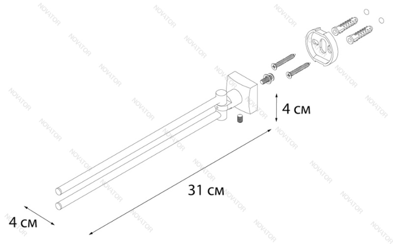 Fixsen Kvadro FX-61302A 31 см, двойной