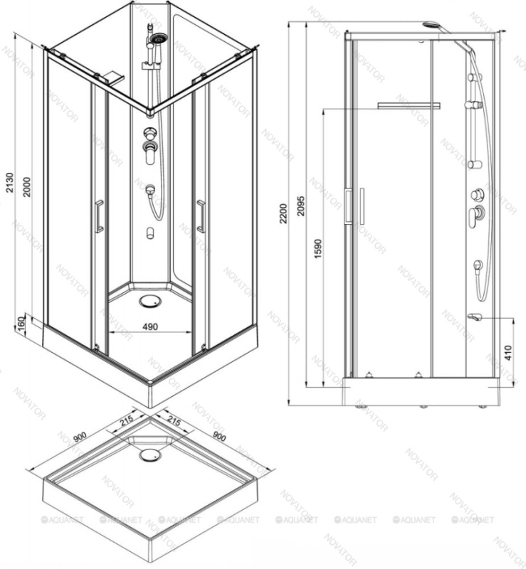 Aquanet Passion S2.0 263875(FSR18023), 90x90 см