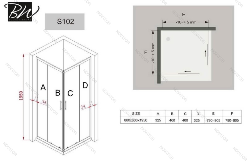 Black & White Stellar Wind S102-900, 90х90 см