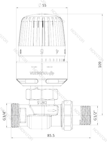 Varmega VM12102, 1/2" x 3/4", «евроконус»