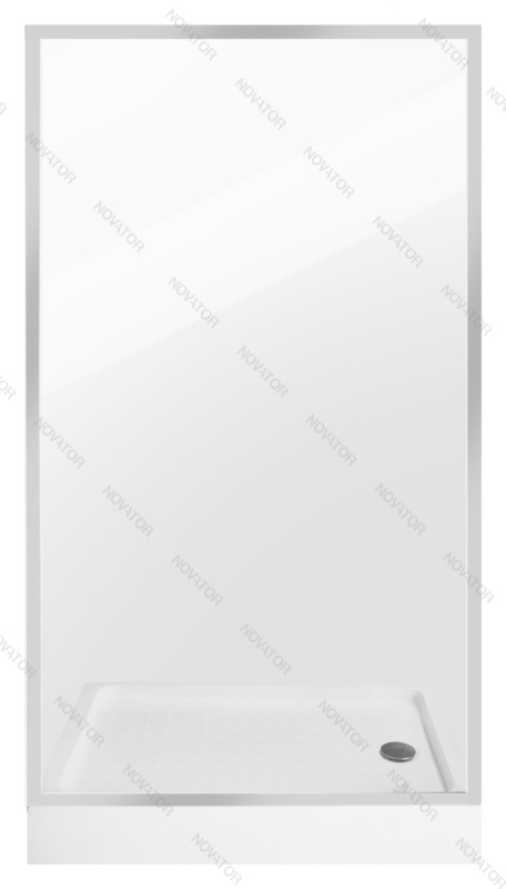 Galletta 120 см, CP-001-1200, 310 120SQ, прозрачное стекло, профиль серебряный, с поддоном