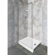 Galletta 120 см, CP-001-1200, 310 120SQ, прозрачное стекло, профиль серебряный, с поддоном
