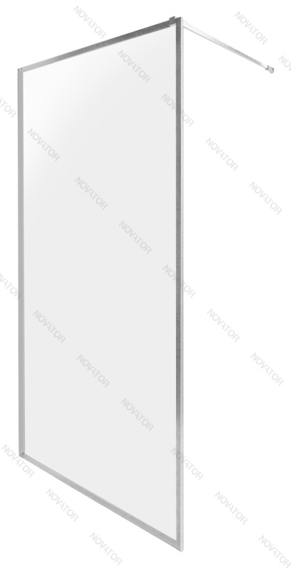 Galletta 120 см CP-001-1200, прозрачное стекло, профиль серебряный, без поддона