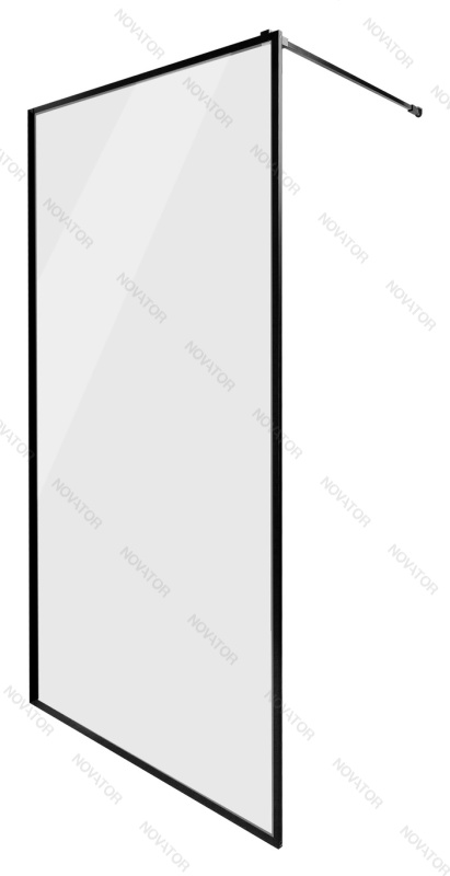 Galletta 120 см, CP-001-1200 BT, прозрачное стекло, профиль черный, без поддона