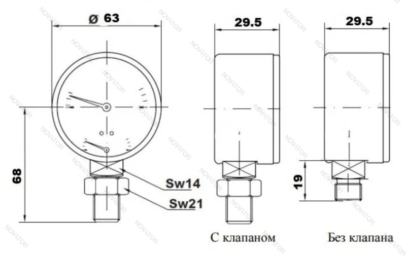 TIM, 1/2"х10 бар (63 мм)