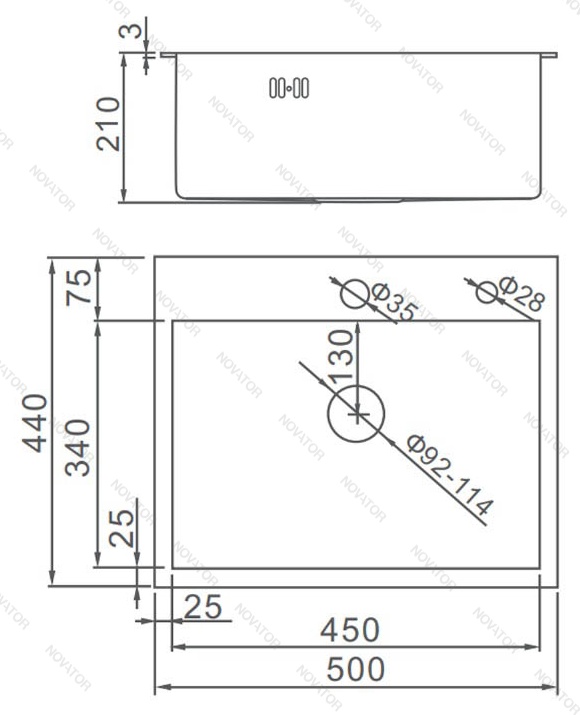 Otgon B5044-R, 50х44 см, графит