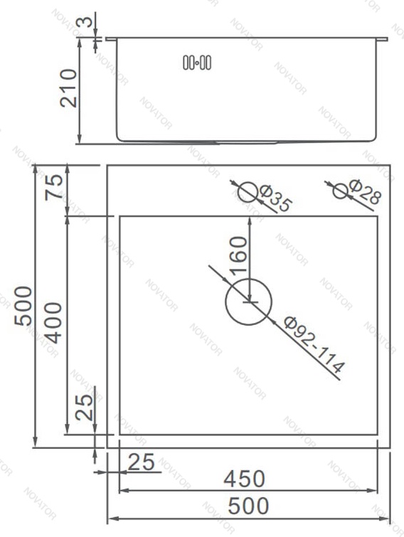 Otgon B5050-R, 50х50 см, графит