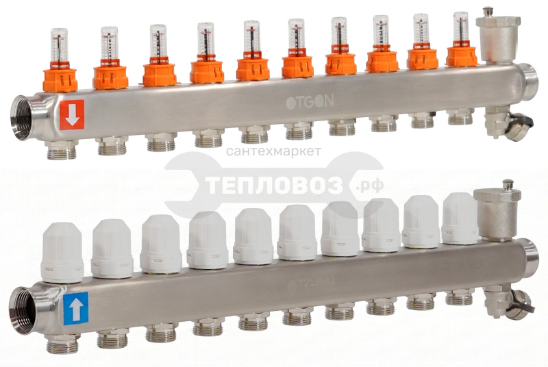 Купить Otgon OCS-10, 1"х 10-выходов 3/4 евроконус, нержавеющая сталь в интернет-магазине Тепловоз