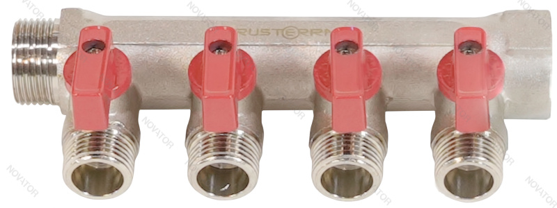 Rusterra Rcsvb-2004E вр 3/4"х4-выхода, нр 1/2”
