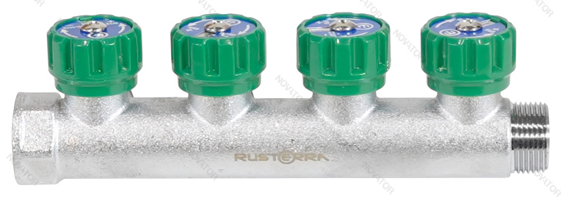 Rusterra Rcrvb-2004E вр 3/4"х4-выхода, нр 1/2"