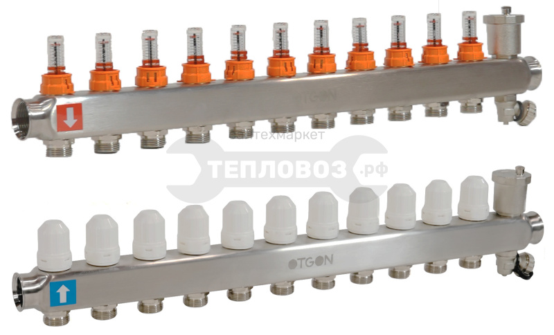 Купить Otgon OCS-11, 1"х 11-выходов 3/4 евроконус, нержавеющая сталь в интернет-магазине Тепловоз