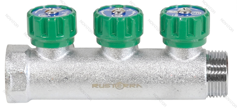 Rusterra Rcrvb-2503E вр 1"х3-выхода, нр 3/4"