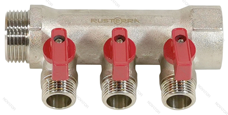 Rusterra Rcsvb-2503E вр 1"х3-выхода, нр 1/2”