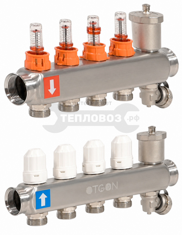 Купить Otgon OCS-04,1"х 4-выхода 3/4 евроконус, нержавеющая сталь в интернет-магазине Тепловоз