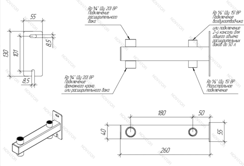 Gidruss BKSS-25.BASIS, 3/4" вр, 4 вых.