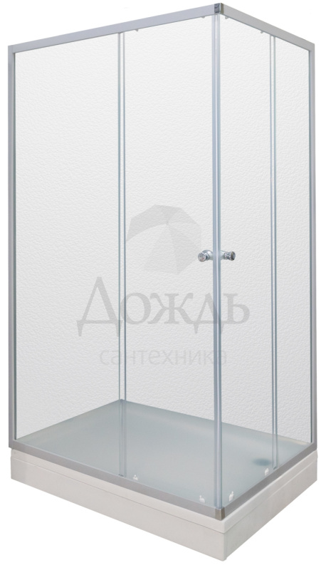 Купить Galletta 120х80 см, Cube DS04Cb128L0M00.Cr.G, стекло сатин-матированное, профиль хром, с поддоном в интернет-магазине Дождь