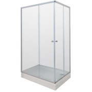 Купить Galletta 120х80 см, Cube DS04Cb128L0M00.Cr.G, стекло сатин-матированное, профиль хром, с поддоном в интернет-магазине Дождь