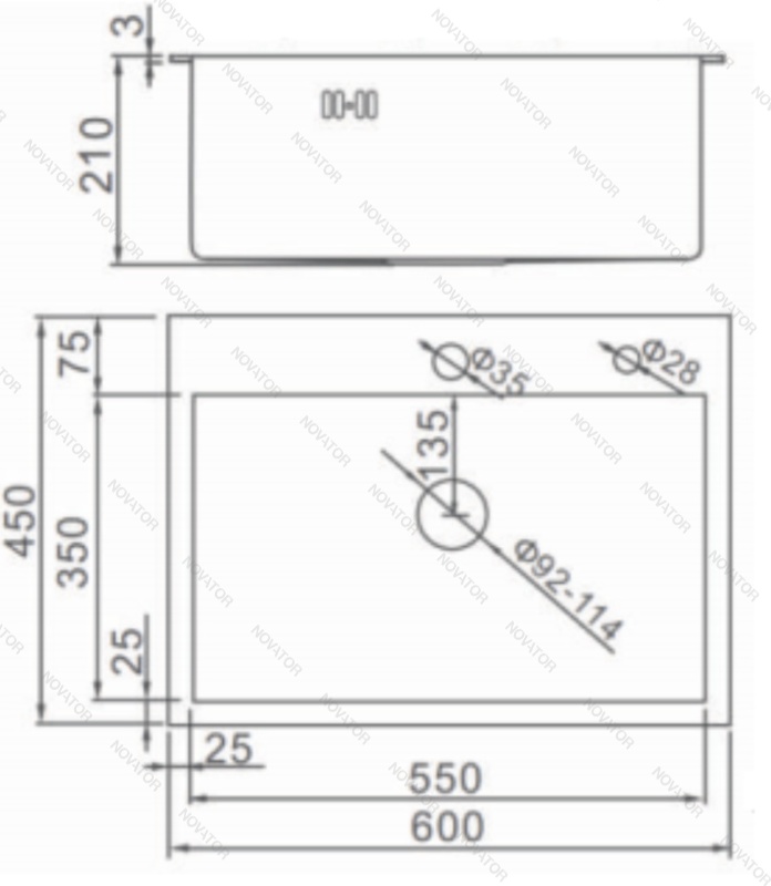 Otgon B6045-R, 60х45 см, графит