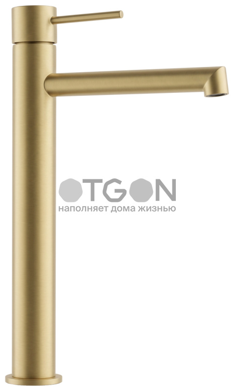 Смеситель для раковины высокий Otgon Алия M121008-8024-14, золото матовое