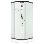 Купить Domani-Spa Simple 100х100 см, сатин-матированное стекло, профиль графит, поддон низкий в интернет-магазине Дождь