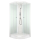 Domani-Spa Delight Slim 80х80 см, сатин-матированное стекло, профиль белый, поддон низкий
