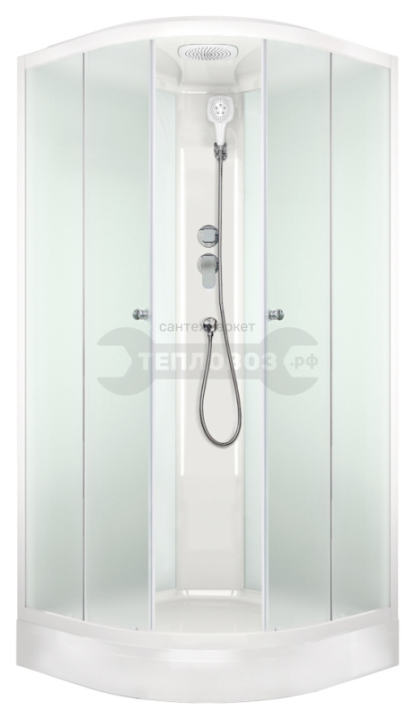 Купить Domani-Spa Delight Slim 80х80 см, сатин-матированное стекло, профиль белый, поддон низкий в интернет-магазине Тепловоз