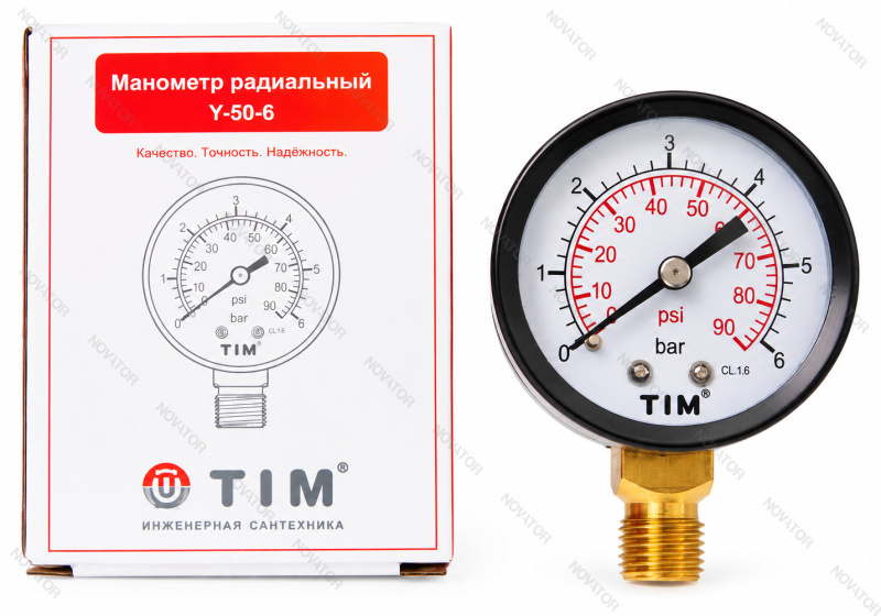 TIM, нр 1/4"х 6 бар (50мм)