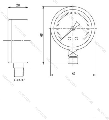 TIM, нр 1/4"х 6 бар (50мм)