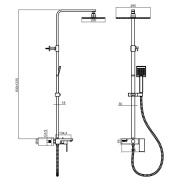 Душевая система со смесителем для ванны Otgon M92296-014C