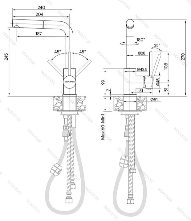 Paulmark Kassel Ka214311-BS, брашированная сталь