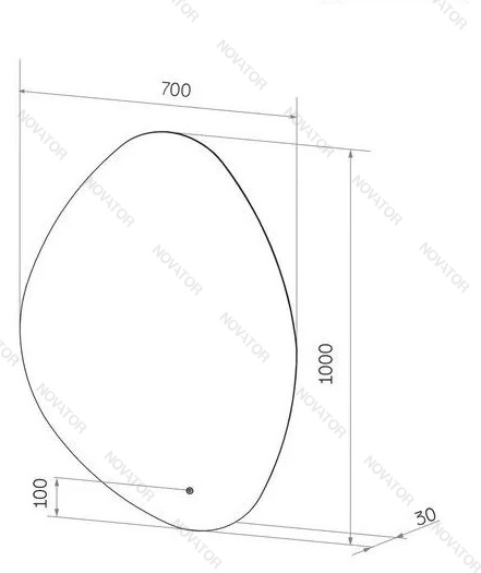 Континент Alma LED ЗЛП1228, 70х100 см