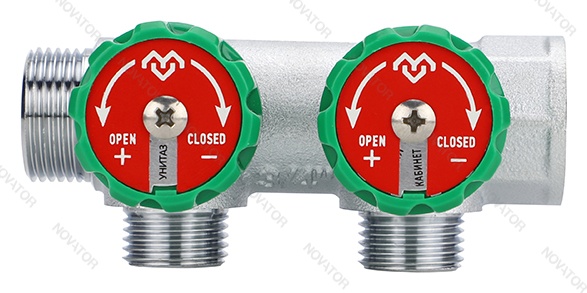 Varmega VM14612, вр-нр 3/4"х2-выхода Евроконус 3/4"