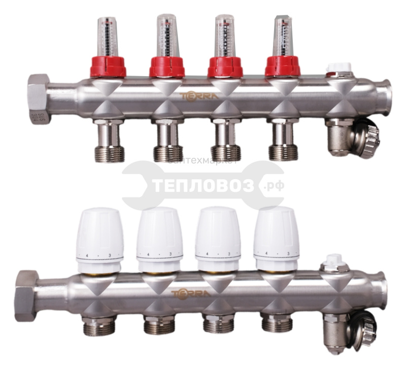 Купить Terra TCS-4+1, 1"х4+1 выхода 3/4 евроконус, нержавеющая сталь в интернет-магазине Тепловоз
