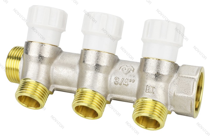 Varmega VM14713, 3/4" х3 вых. Евроконус 3/4"