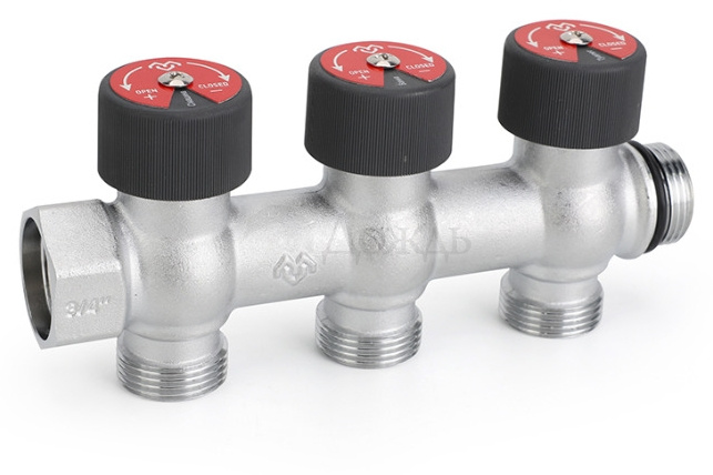 Купить Varmega VMMM03-C05153, вр-нр 3/4"х3-выхода Евроконус 3/4" в интернет-магазине Дождь